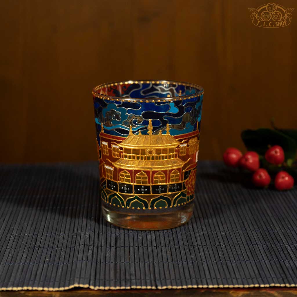 Hand Painted Temple Scenery Candle Holder