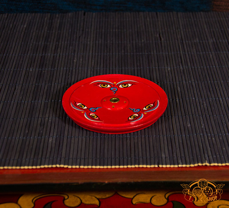Buddha's Wisdom Eyes Hand-painted Wooden Incense Holder