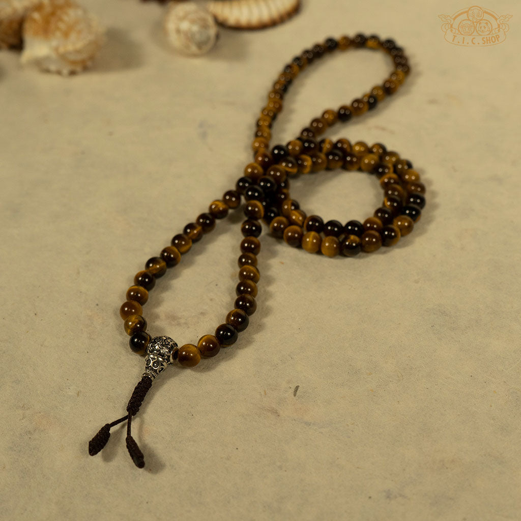 'Sunlight in the Highland' Tiger Eye Stone 6mm 108-Bead Prayer Mala