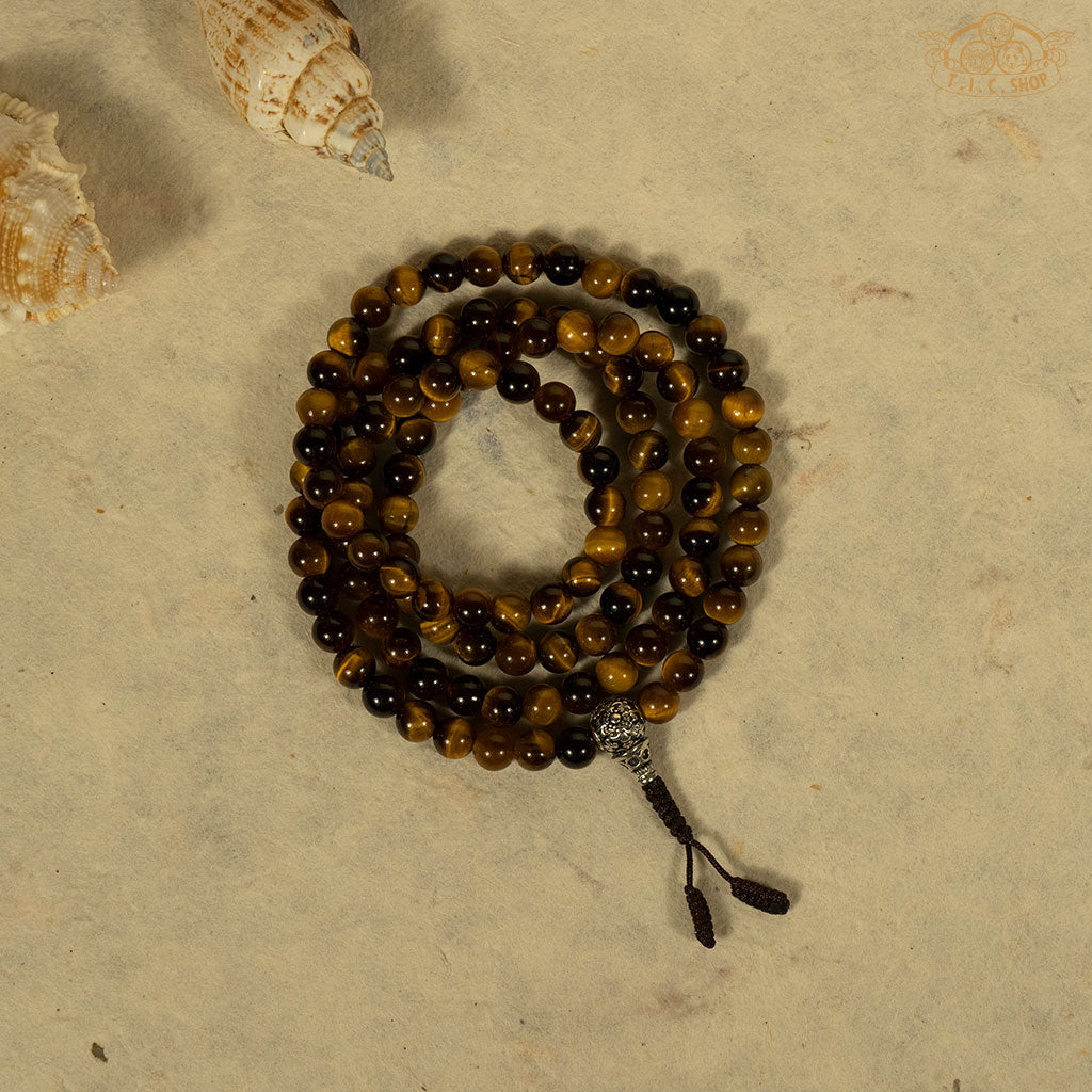 'Sunlight in the Highland' Tiger Eye Stone 6mm 108-Bead Prayer Mala