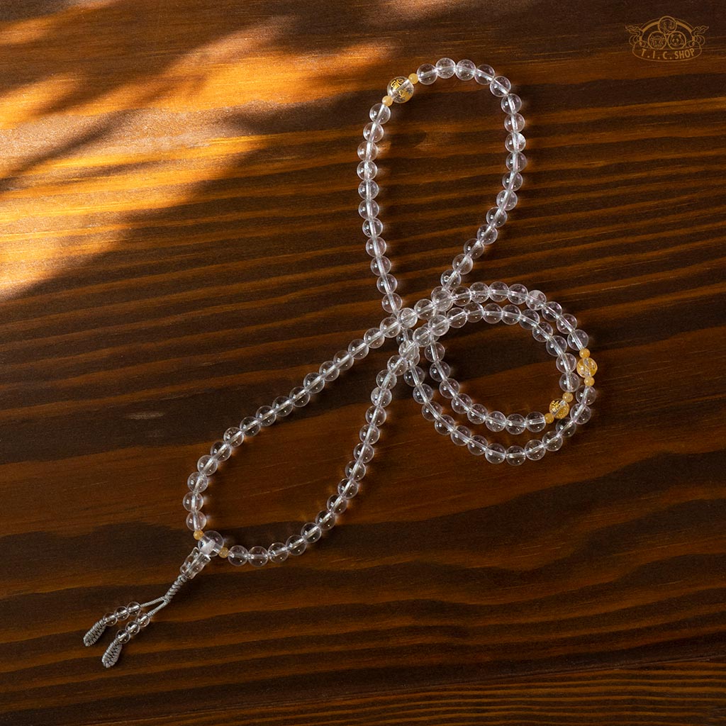 Clear Quartz 6mm 108-Bead Traditional Prayer Mala