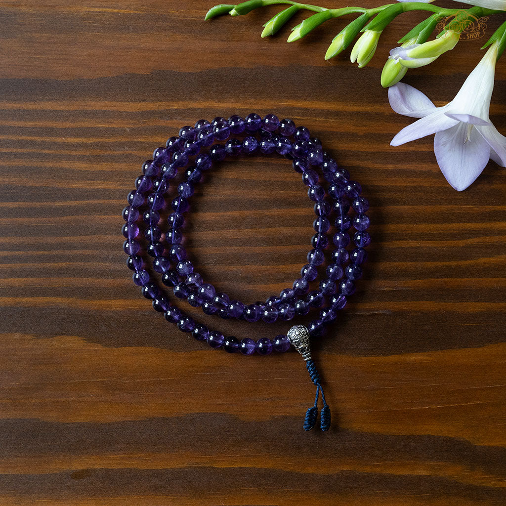 Amethyst 6mm 108-Bead Traditional Prayer Mala