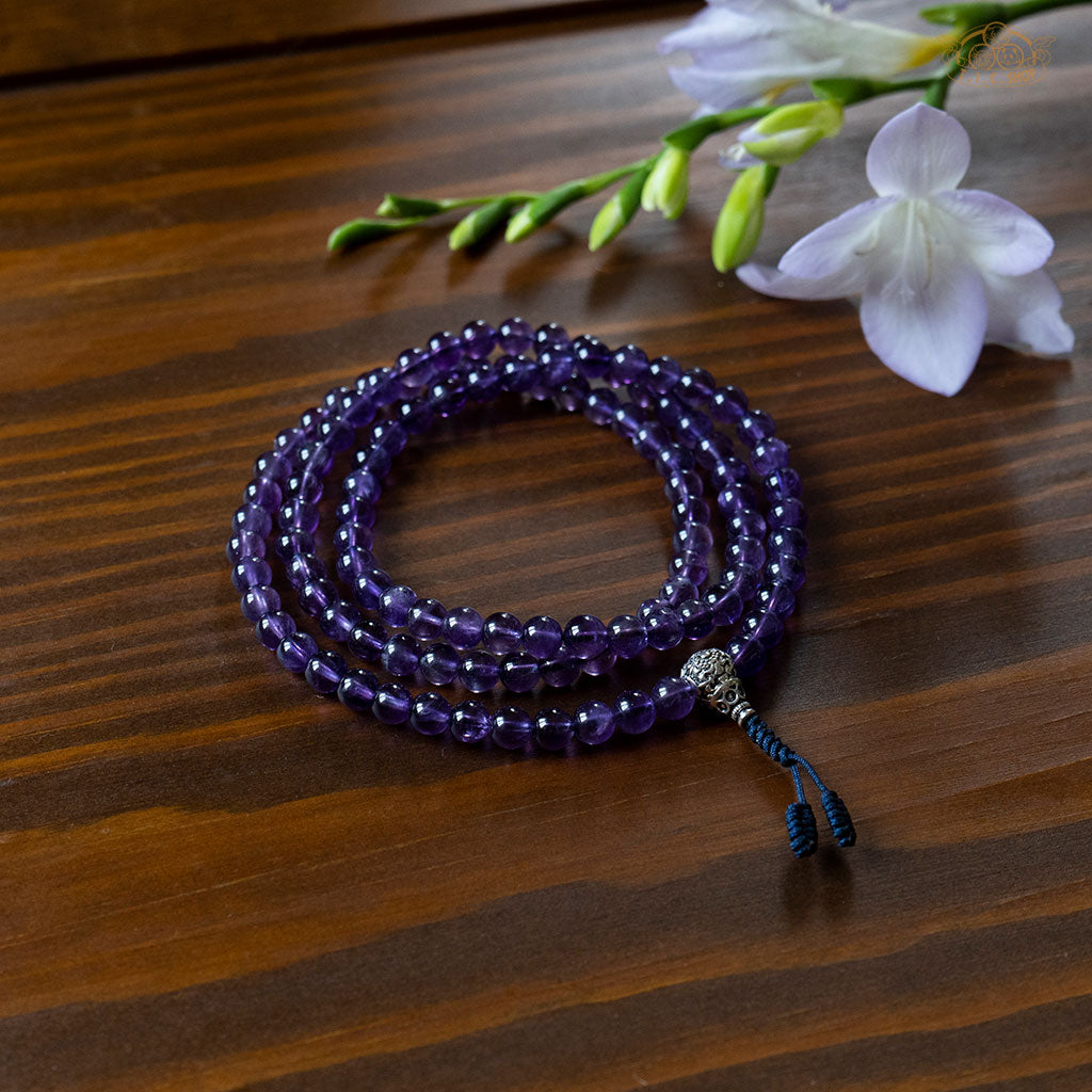 Amethyst 6mm 108-Bead Traditional Prayer Mala