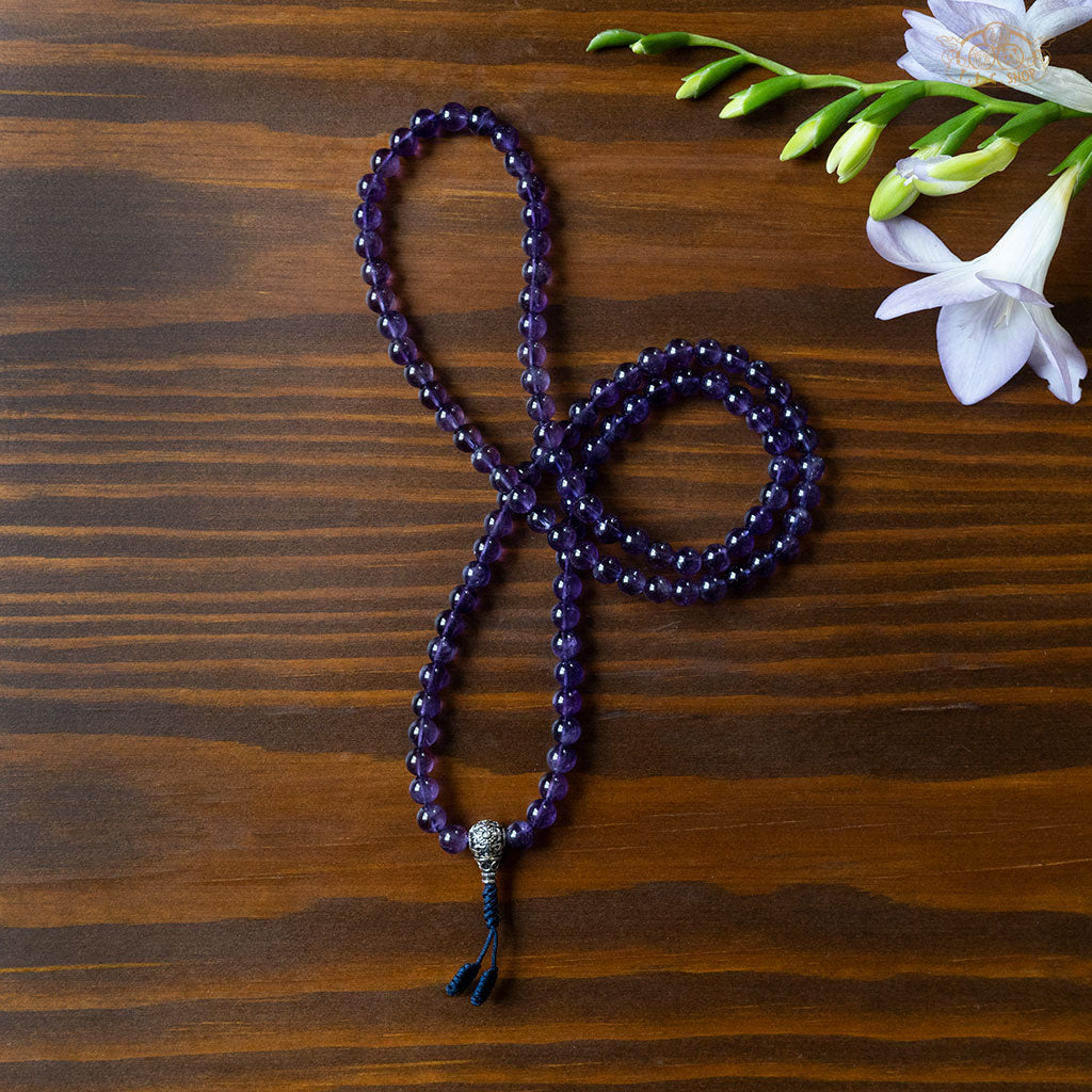 Amethyst 6mm 108-Bead Traditional Prayer Mala