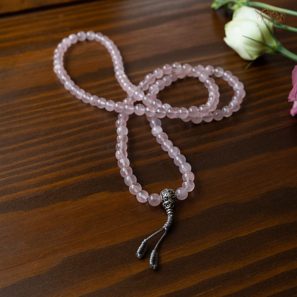 Rose Quartz 6mm 108-Bead Traditional Prayer Mala