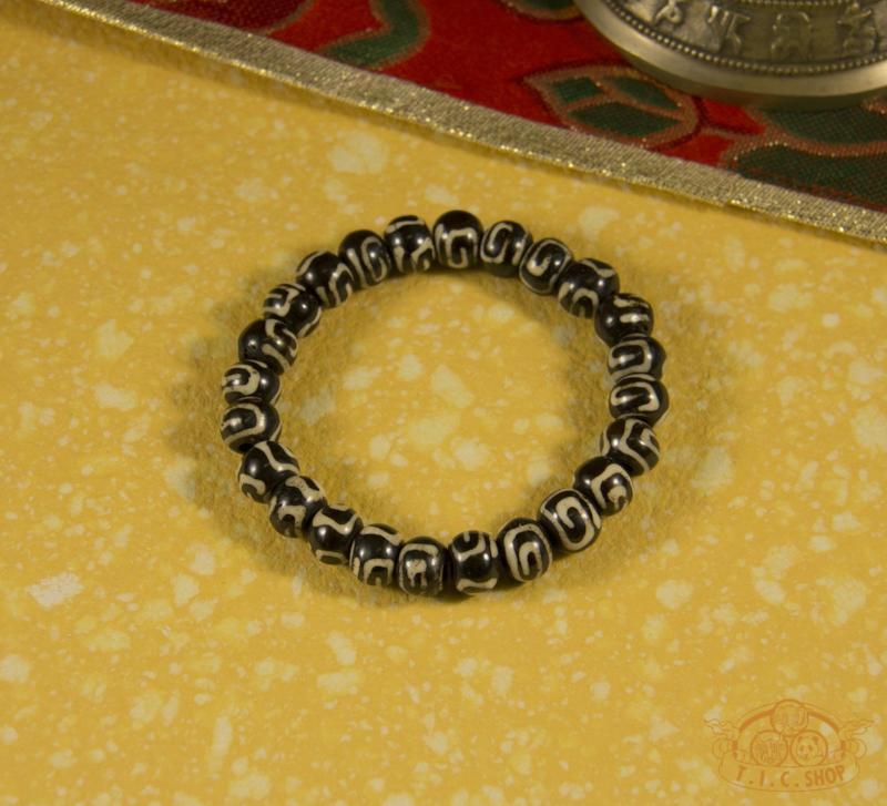 Hand-Painted Yak Bone Amulet Beads Bracelet