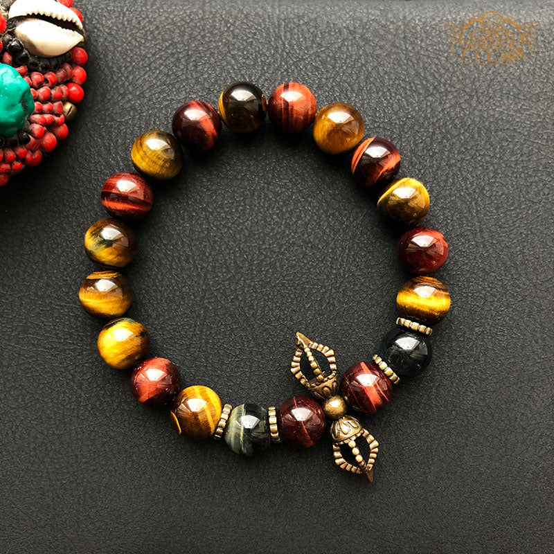 'Vajra' Tiger's Eye 10mm Beads Bracelet