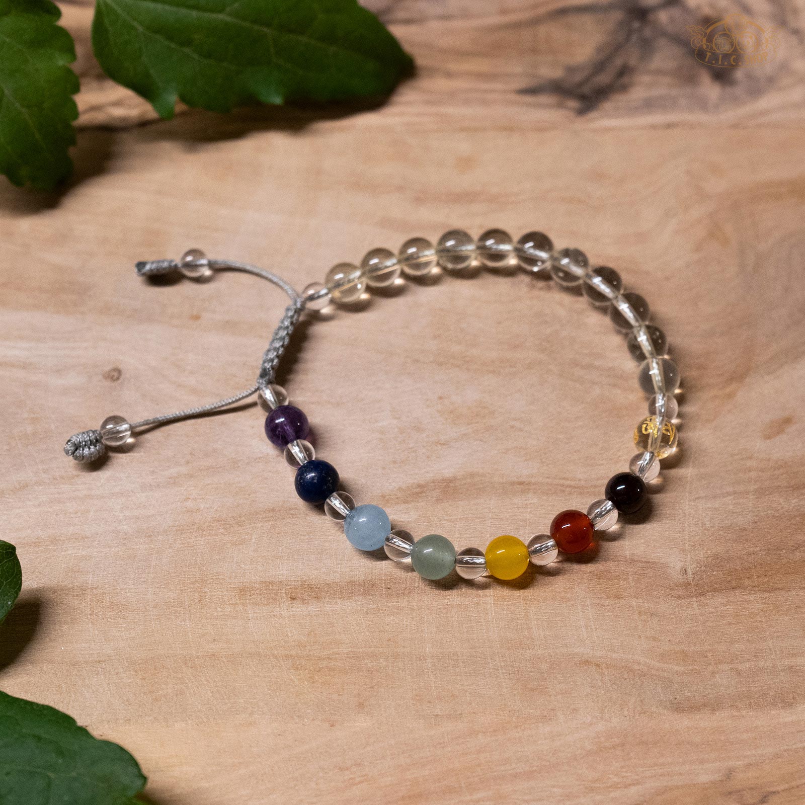 Seven Chakra 6mm Beads Bracelet with OM Mantra