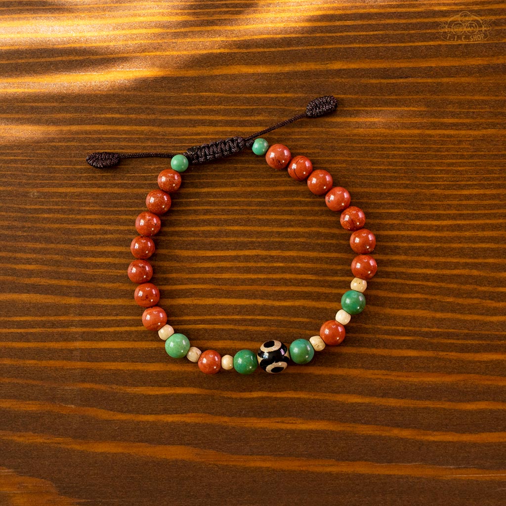 Tibetan Style Beads Bracelet with Agate Dzi Bead