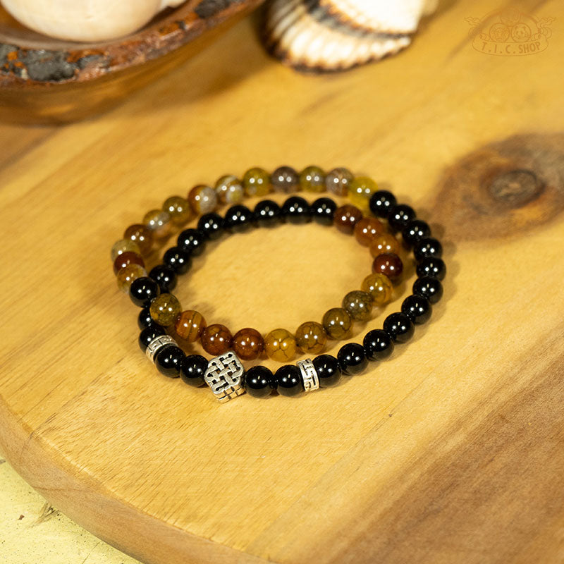 Double Circle 6mm Beads Bracelet