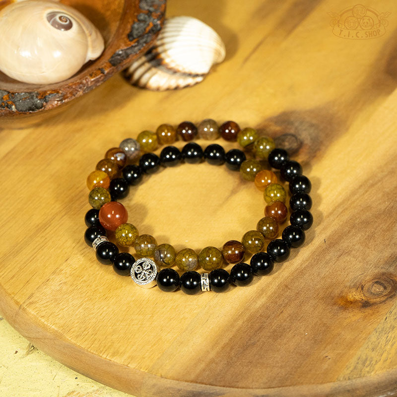 Double Circle 8mm Beads Bracelet