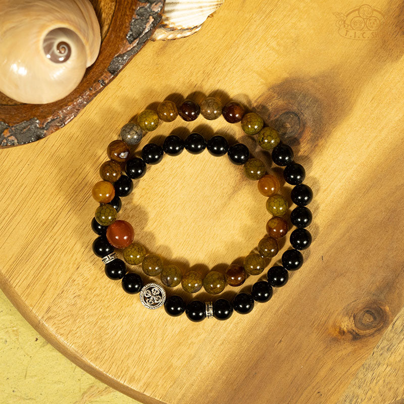 Double Circle 8mm Beads Bracelet