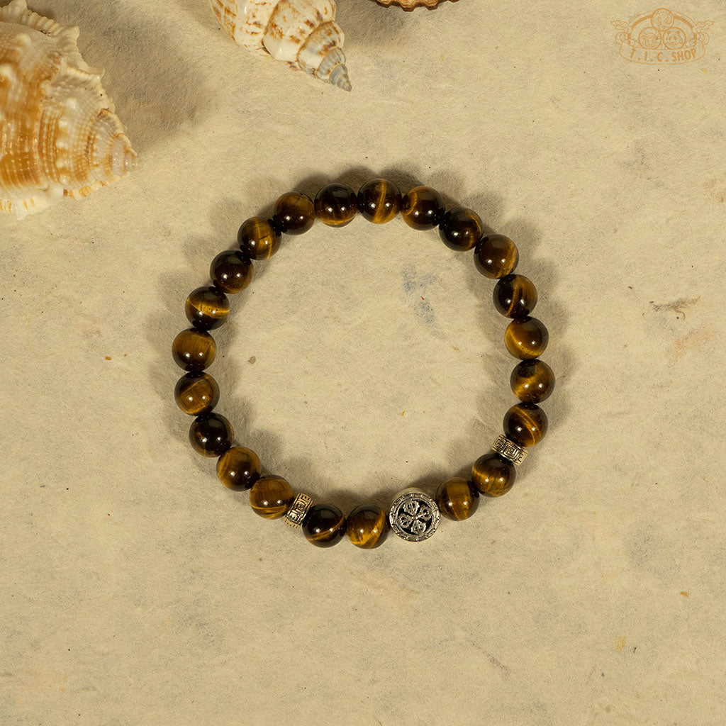 Double Vajra Tiger Eye 8mm Beads Bracelet