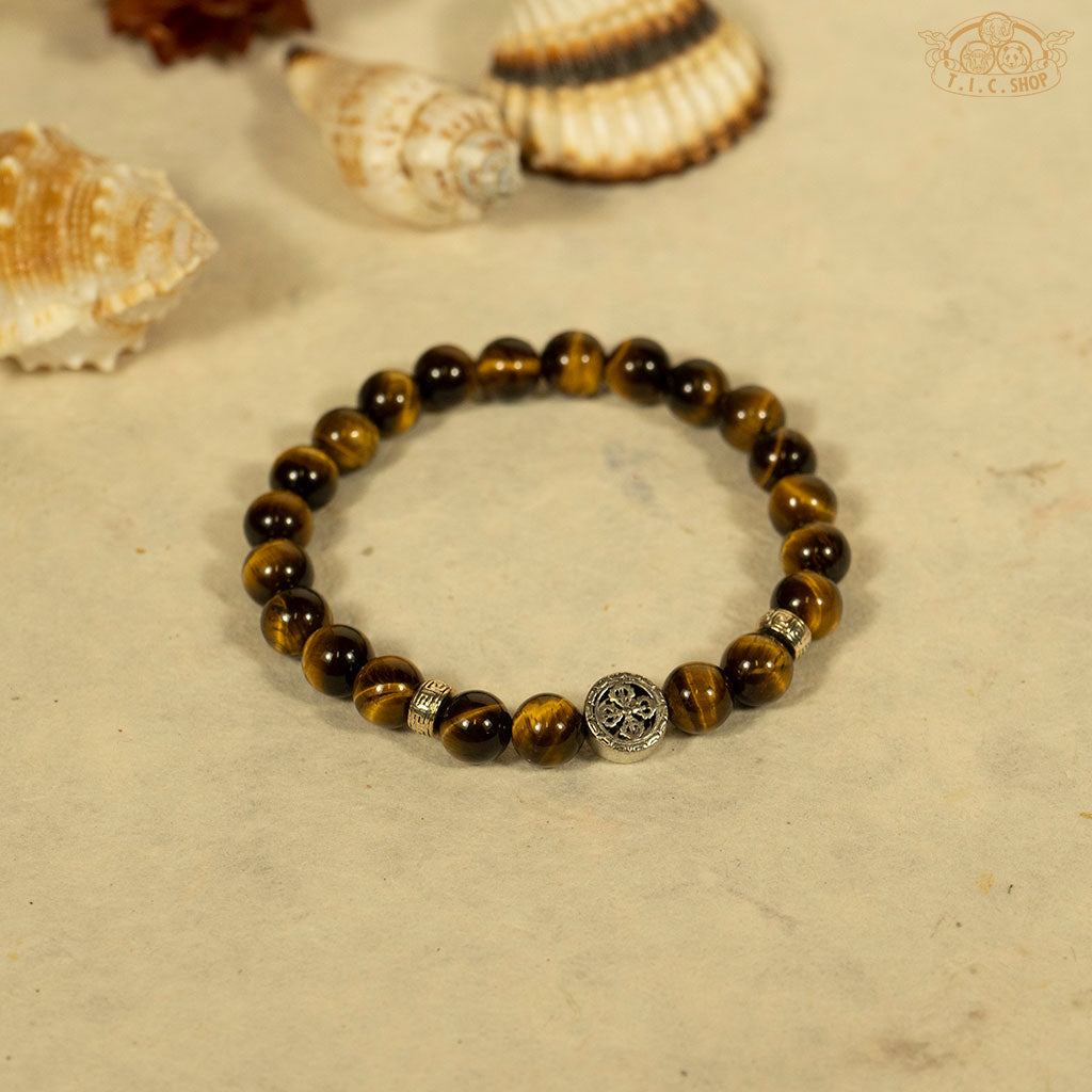 Double Vajra Tiger Eye 8mm Beads Bracelet