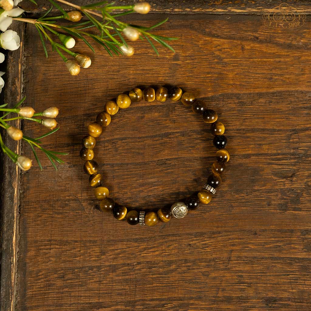 Lotus Tiger Eye 6mm Beads Bracelet