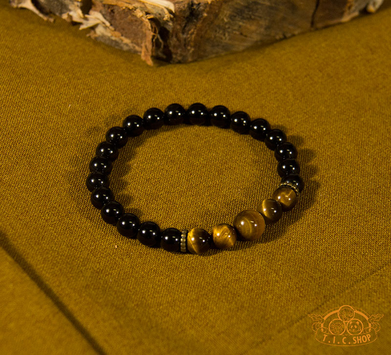 'A Touch of Sunlight' Tiger Eye Obsidian Beads Bracelet
