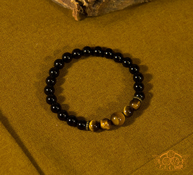 'A Touch of Sunlight' Tiger Eye Obsidian Beads Bracelet