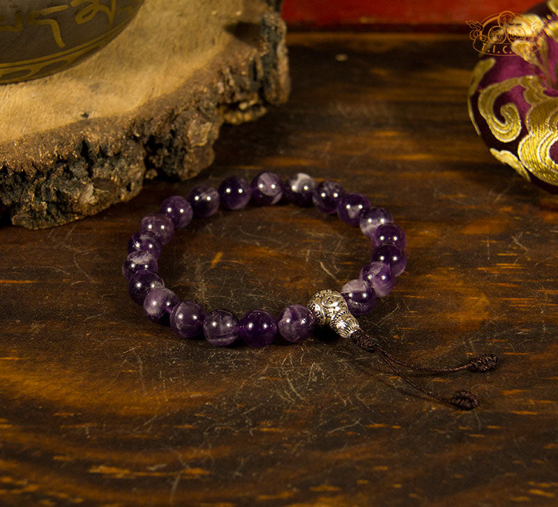 Amethyst 10mm Beads Wrist Mala Bracelet