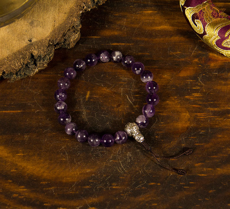 Amethyst 10mm Beads Wrist Mala Bracelet