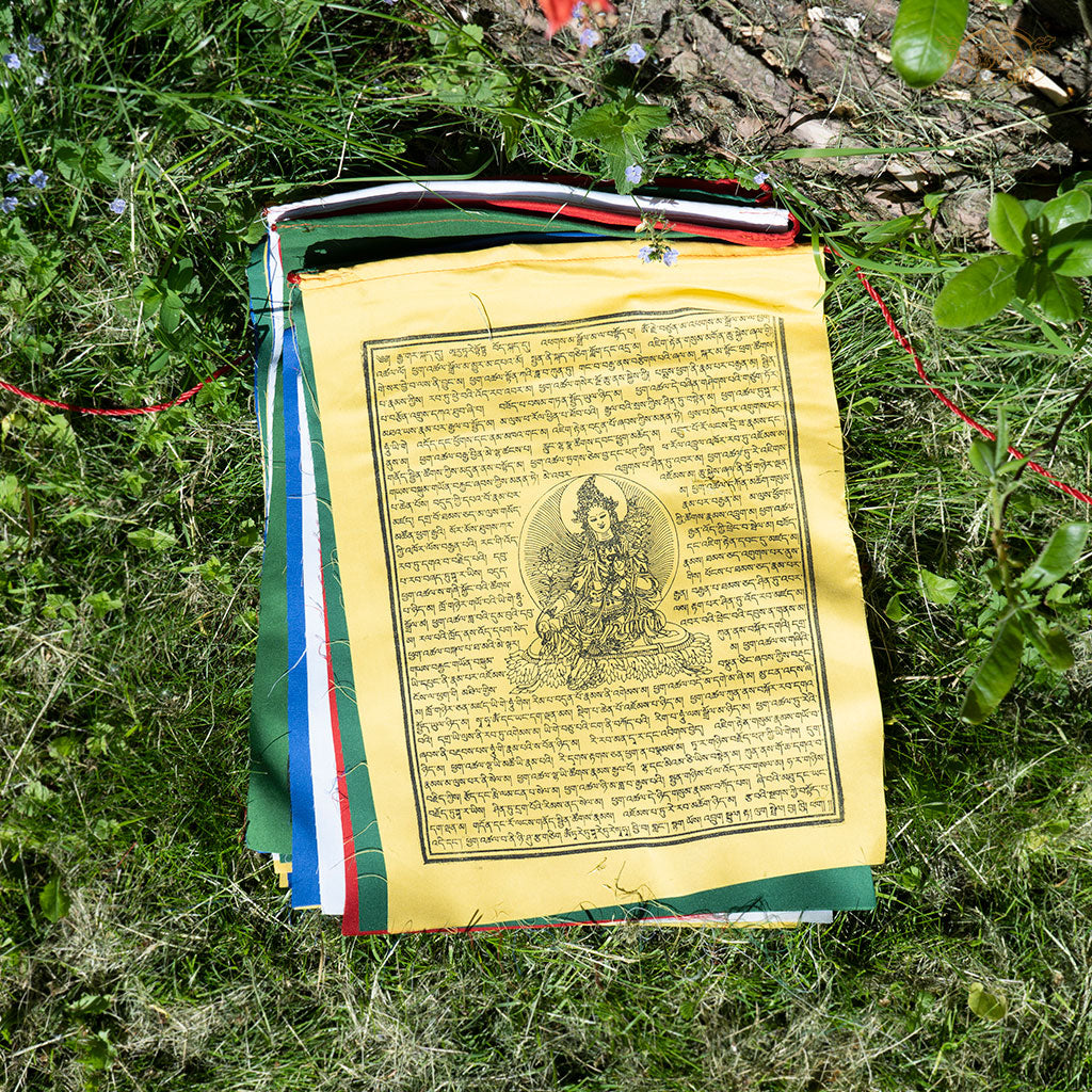 Hand-printed Cotton Tara Prayer Flags 10m