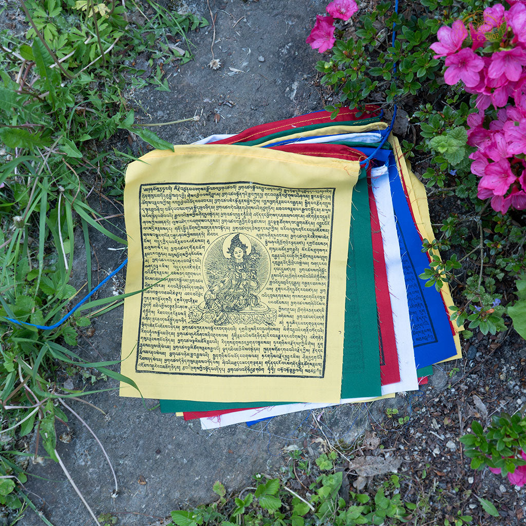 Hand-printed Cotton Tara Prayer Flags 8m