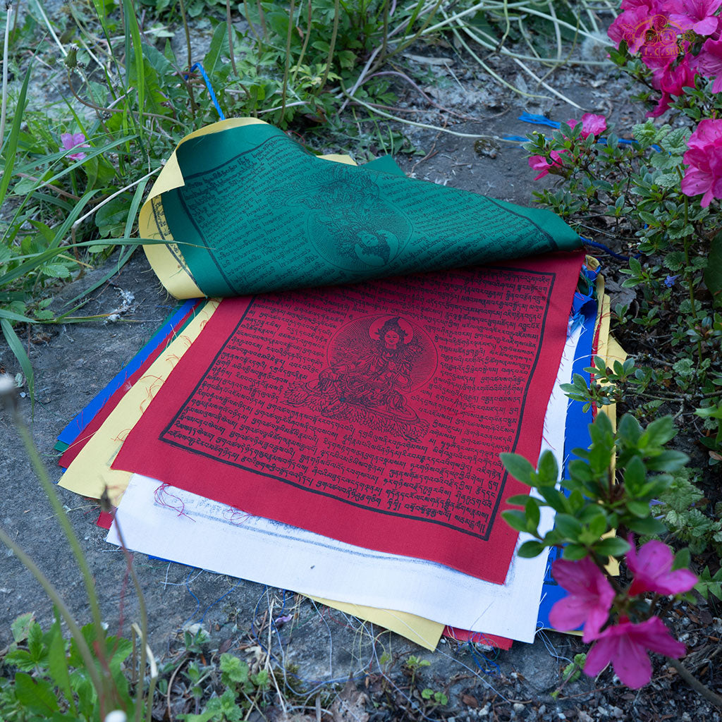 Hand-printed Cotton Tara Prayer Flags 8m