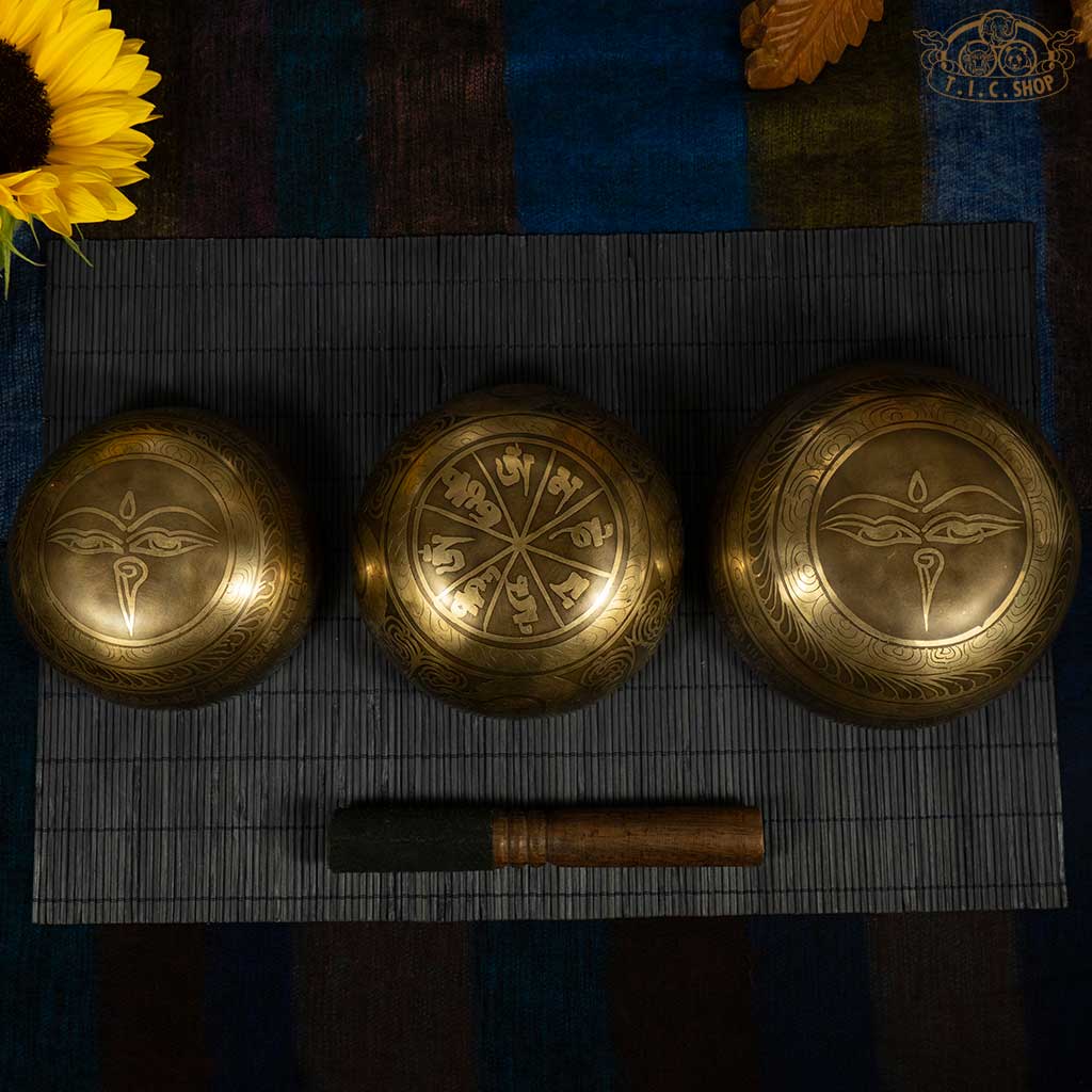 Double Vajra Singing Bowls Set of 3