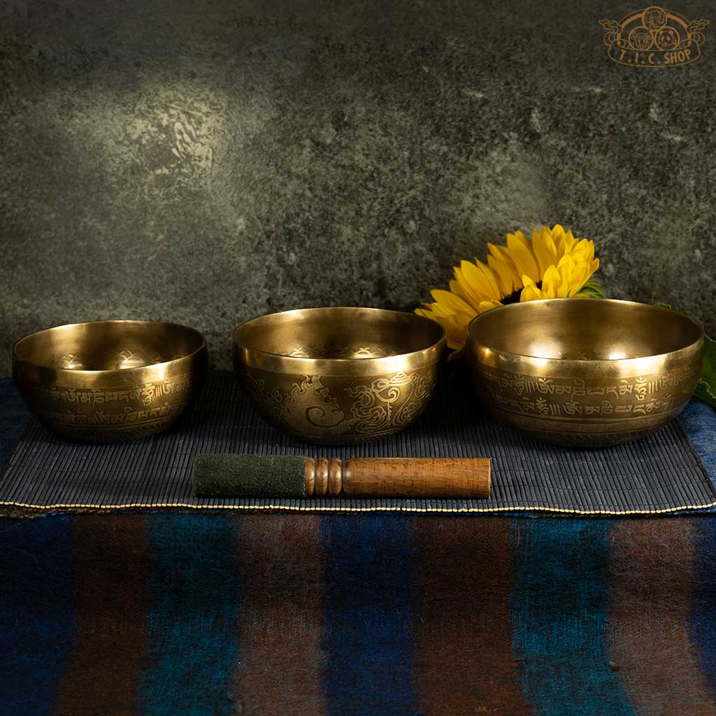 Double Vajra Singing Bowls Set of 3