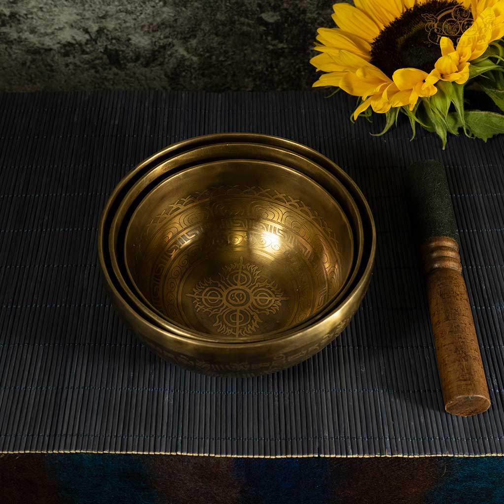 Double Vajra Singing Bowls Set of 3