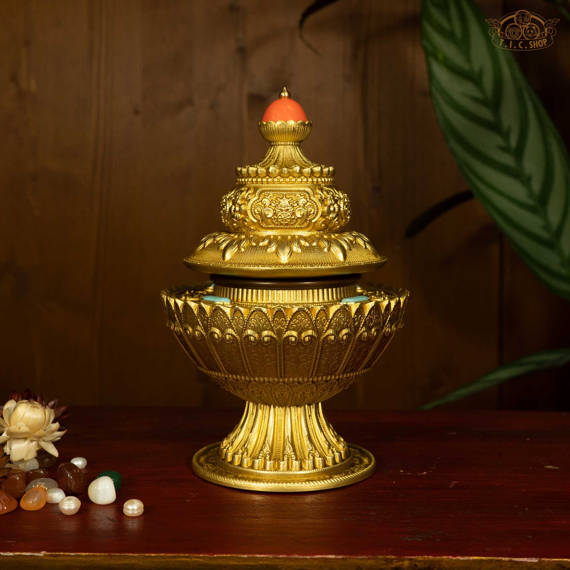 Three-tiered Tibetan Ritual Rice Box