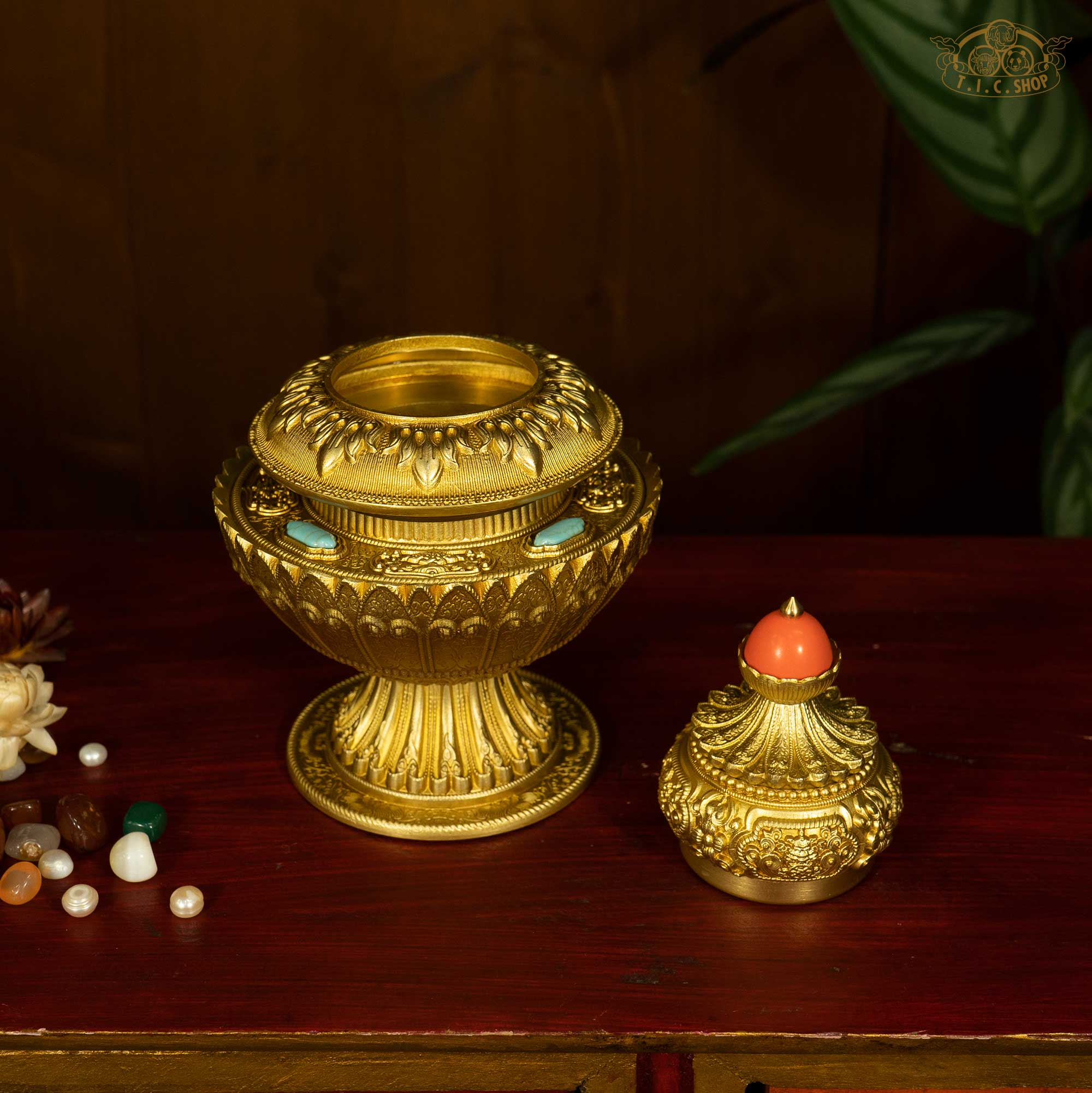 Three-tiered Tibetan Ritual Rice Box
