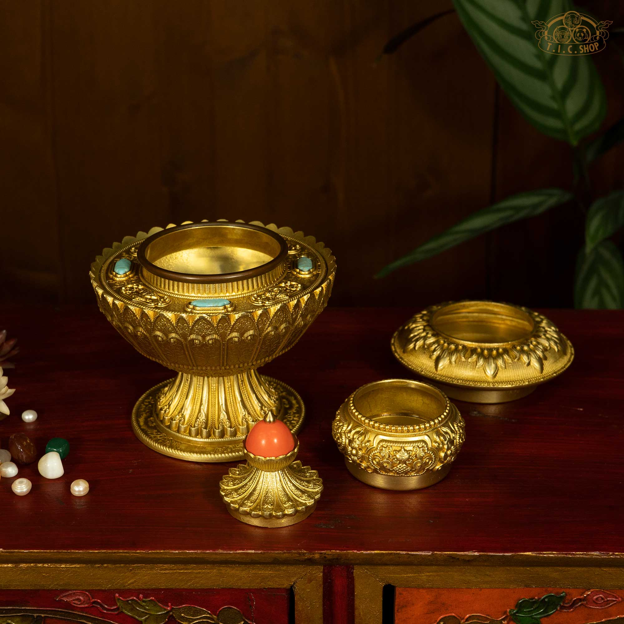 Three-tiered Tibetan Ritual Rice Box