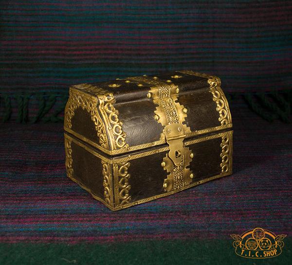 Indian Wooden Treasure Chest Jewelry Box