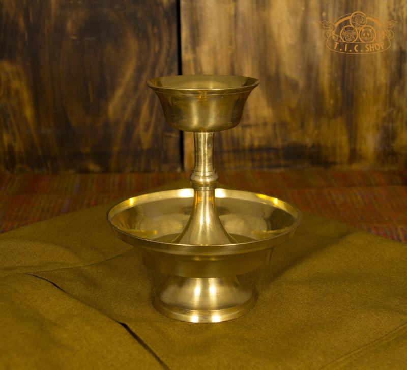 Tibetan Buddhist brass Serkyem set for Golden Drink offering ritua