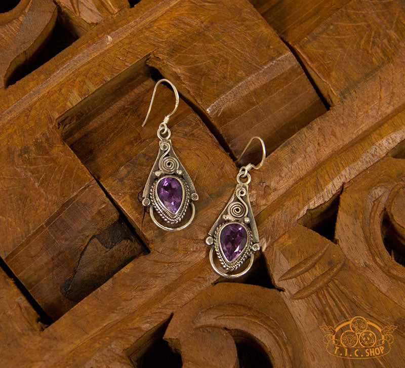 Amethyst Silver Earrings