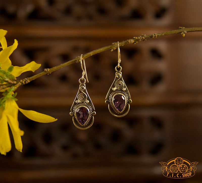 Amethyst Silver Earrings