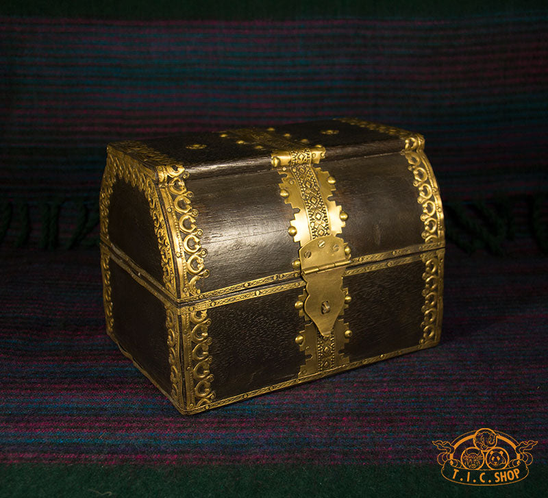 Indian Wooden Treasure Chest Jewelry Box