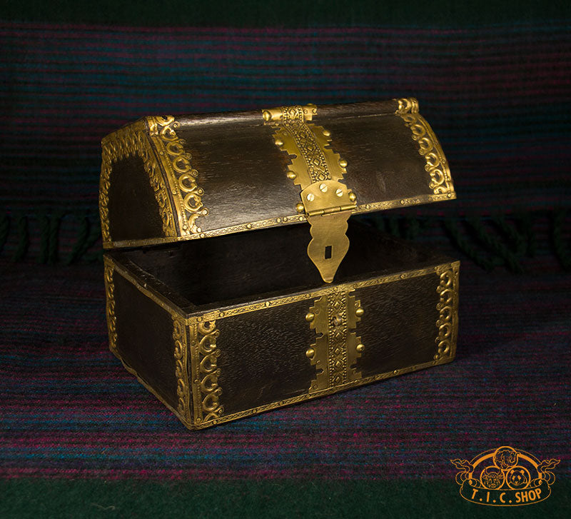 Indian Wooden Treasure Chest Jewelry Box