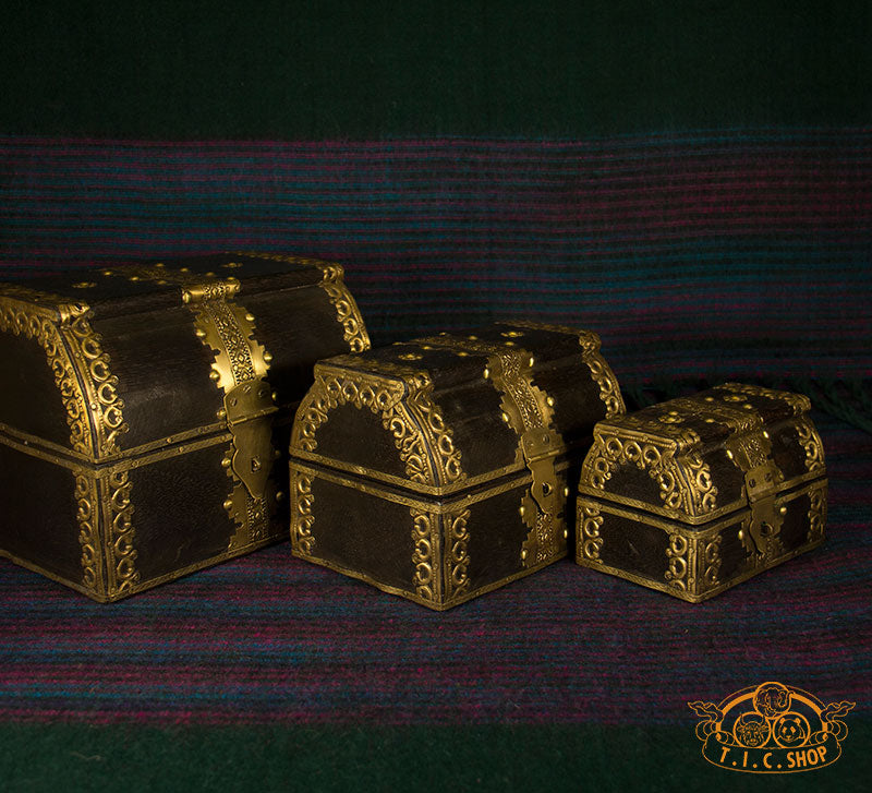 Indian Wooden Treasure Chest Jewelry Box