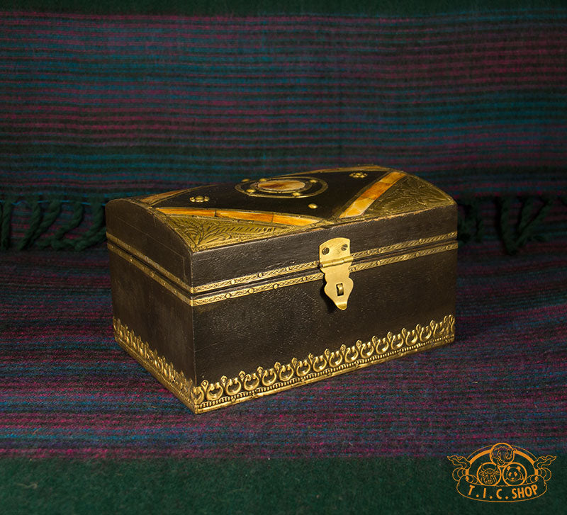 Yak Bone Inlays Indian Wooden Treasure Chest Jewelry Box