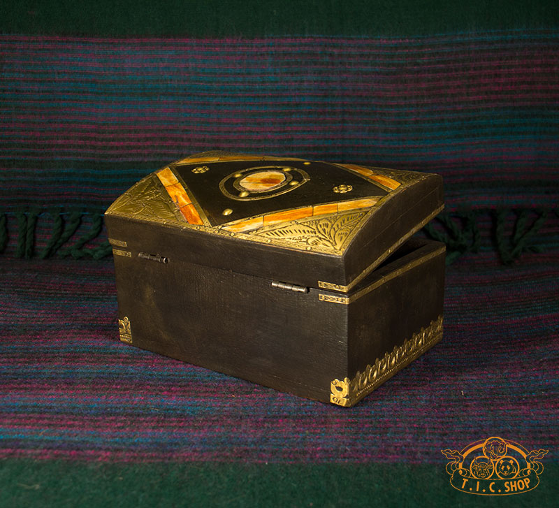 Yak Bone Inlays Indian Wooden Treasure Chest Jewelry Box