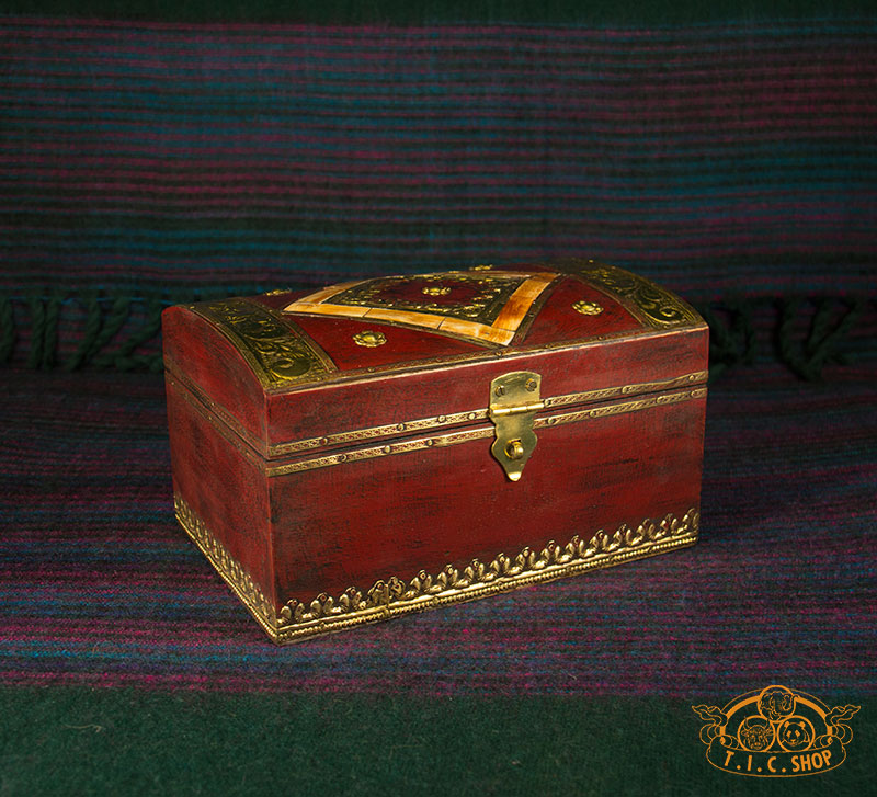 Yak Bone Inlays Indian Wooden Treasure Chest Jewelry Box