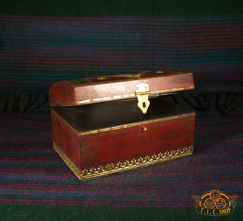 Yak Bone Inlays Indian Wooden Treasure Chest Jewelry Box