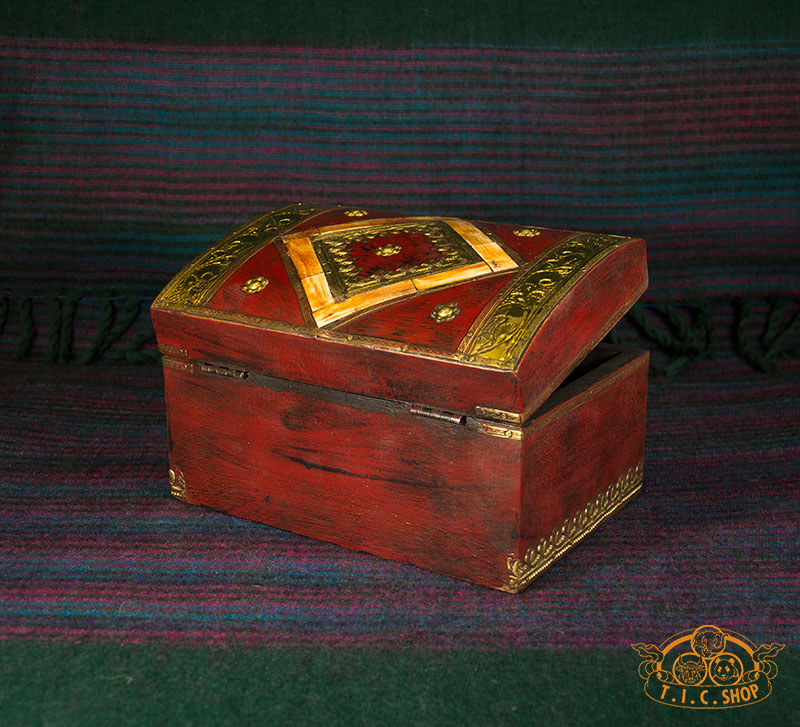 Yak Bone Inlays Indian Wooden Treasure Chest Jewelry Box