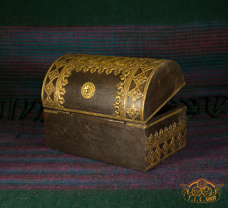 Indian Wooden Treasure Chest Jewelry Box
