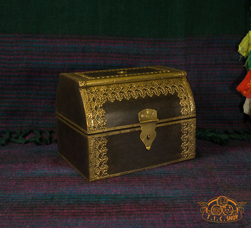 Indian Wooden Treasure Chest Jewelry Box