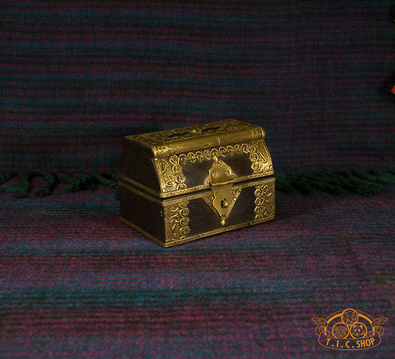 Indian Wooden Treasure Chest Jewelry Box