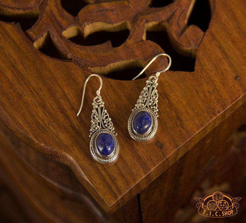 Lapis Lazuli Silver Earrings