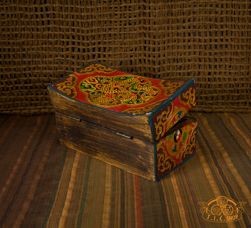 Face of Glory Nepali Hand-Painted Wooden Treasure Chest Jewelry Box