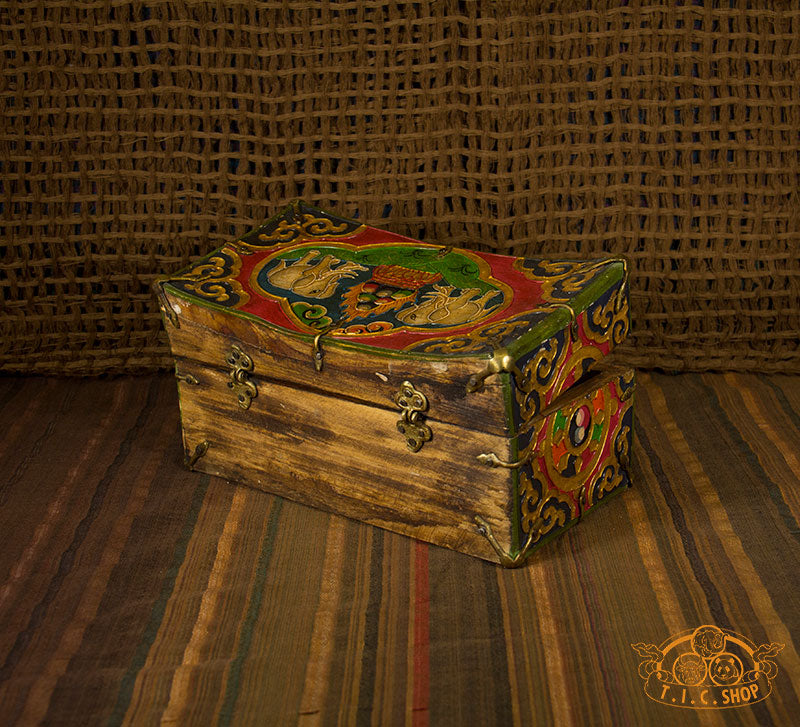 Face of Glory Nepali Hand-Painted Wooden Treasure Chest Jewelry Box
